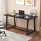 Costway 63" Large Dining Table for 4-6 People with Heavy-duty Metal Frame Modern Black/Coffee